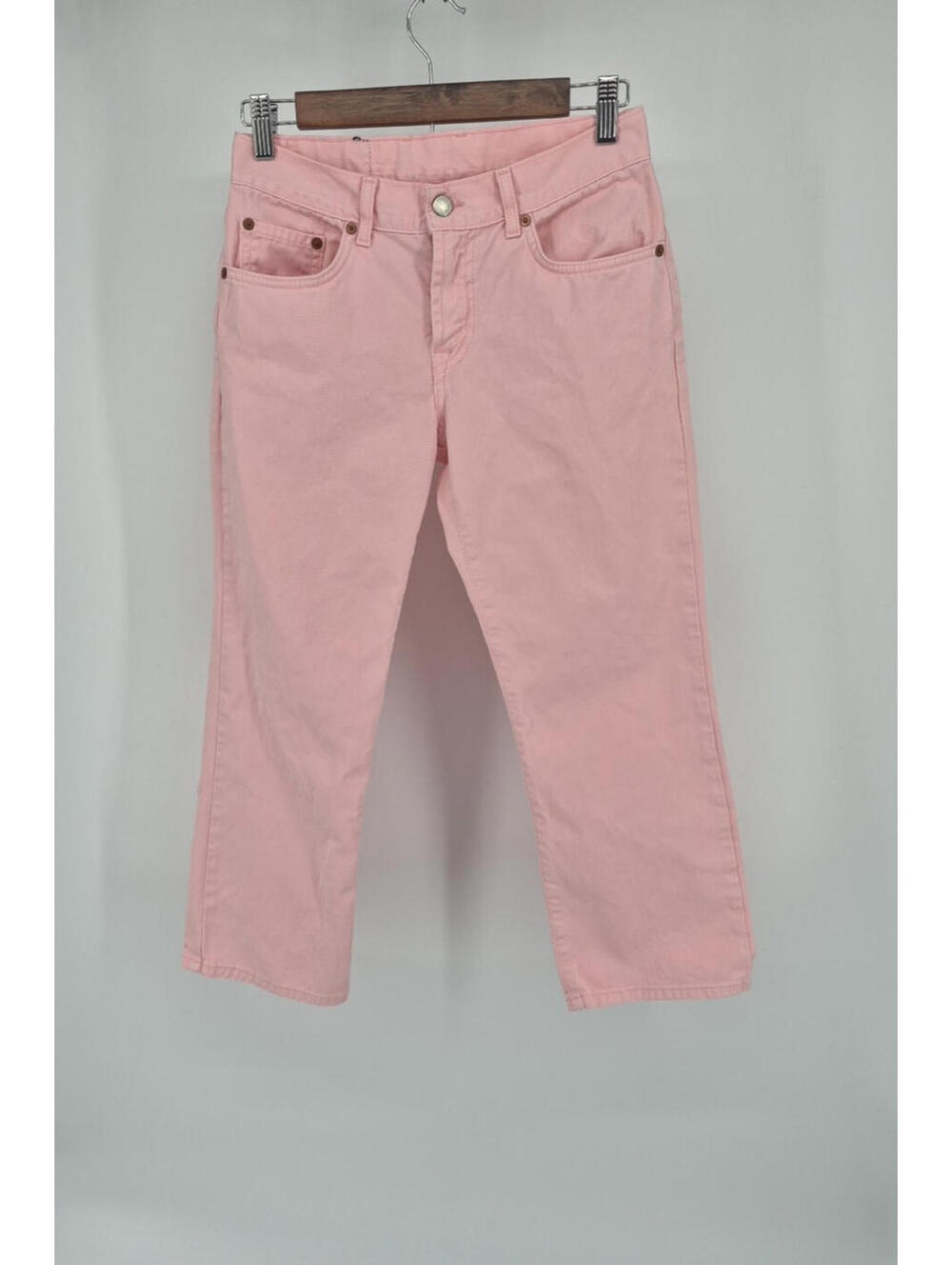 Lucky Brand Pink Straight Leg Capri Denim Women's Size 4/27 Made In USA Vintage